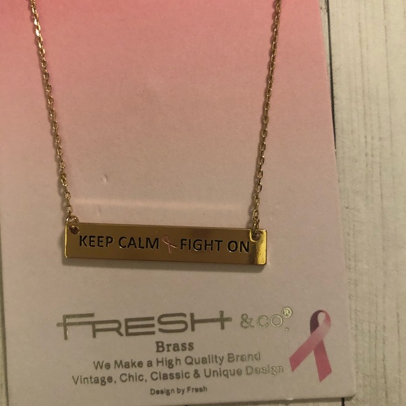Breast Cancer Awareness Bar Necklace - Picture 3 of 3